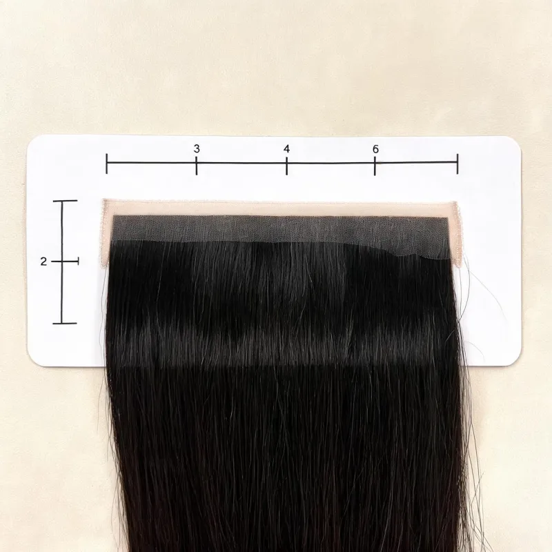 2x6 closure wig lace strip on a measuring card